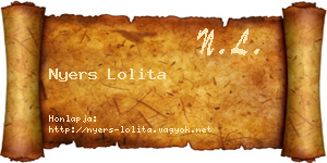 Nyers Lolita névjegykártya